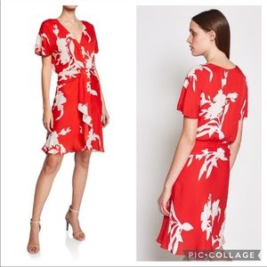 NWOT Joie Red Silk Ashleena Pleated Cocktail Dress